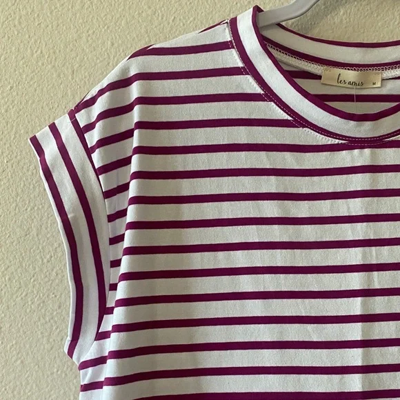 Striped Women's Top - Purple and White - Picture 4 of 6